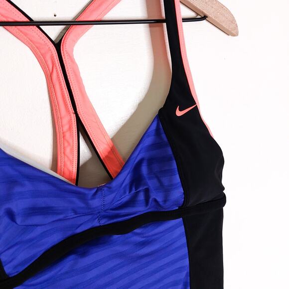 Nike Tankini Swim Top 10 Racerback Striped Athletic Swimsuit Womens Sportswear - Picture 2 of 7